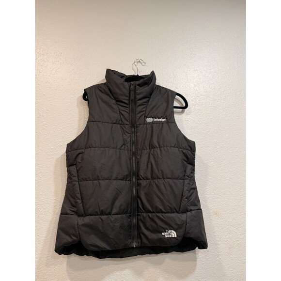 The North Face Everyday Insulated Puffer Vest Womens Large Has A Logo Black - Picture 1 of 11